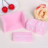 Perpetual Wooden Block Calendar Pink