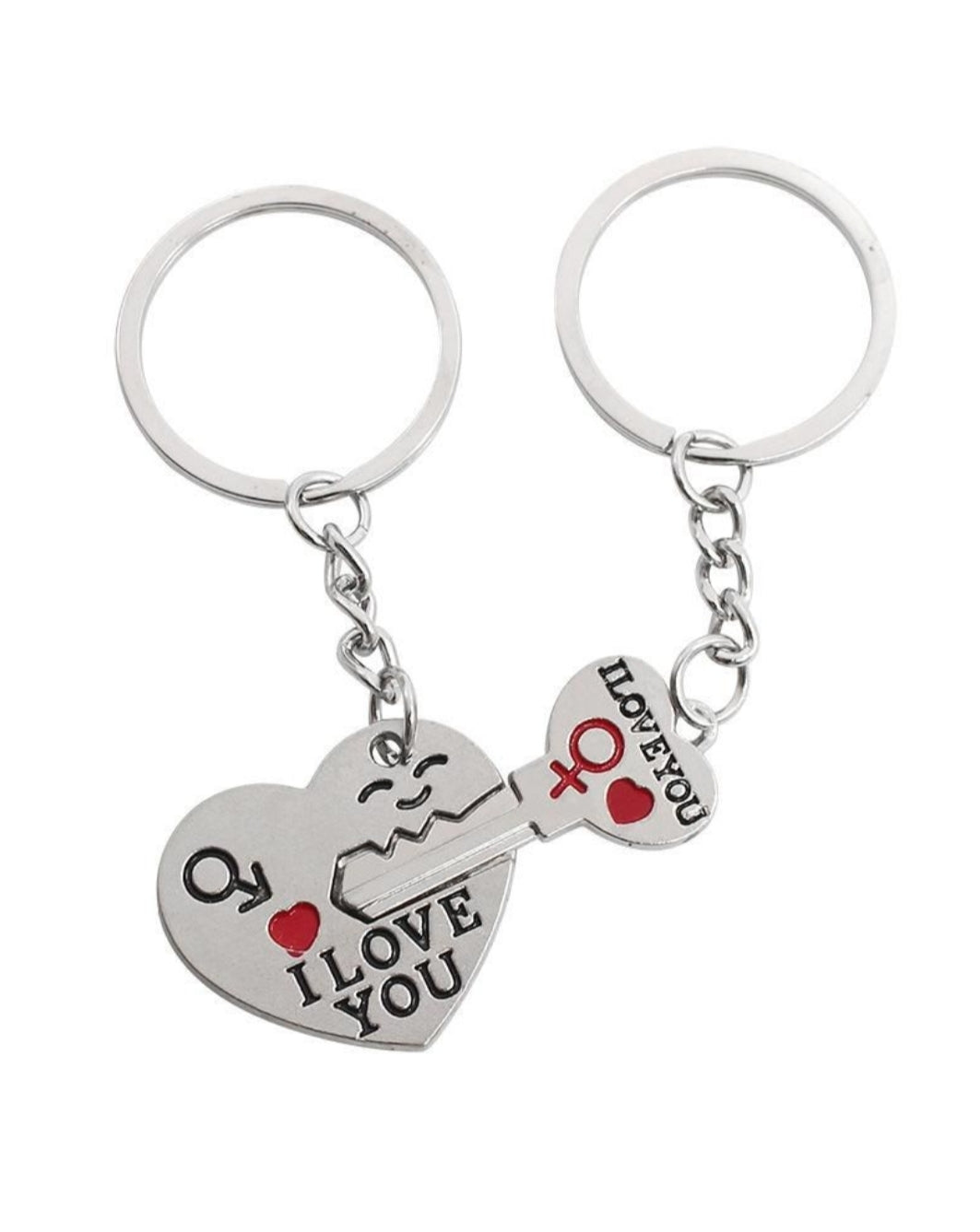 Light Luxury Multi Color Love Heart Keychain Set Full Alloy Key