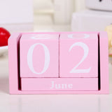 Perpetual Wooden Block Calendar Pink