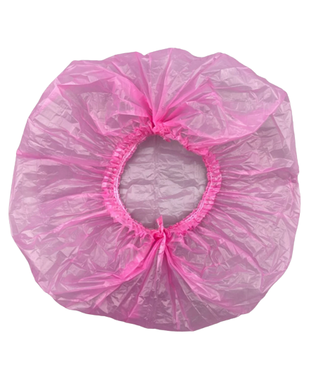 Pink Disposable Plastic Hair Caps 100pcs | Salon Grade luxury skincare